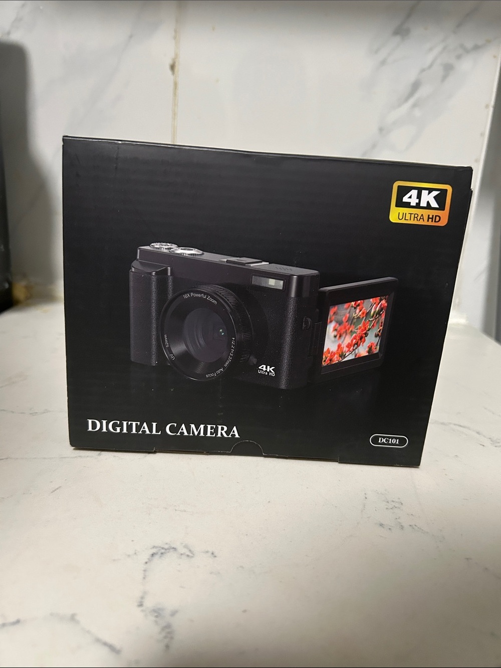 Amazon Black 4K Digital Camera with Flip-Out LCD